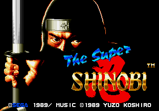 The Super Shinobi Title Screen